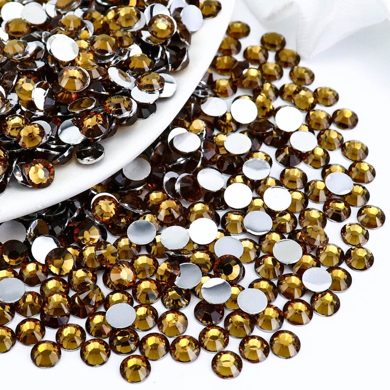 Briskbloom 4500PCS SS6 2mm Resin Flatback Rhinestone, Yellowish Brown Flatback Rhinestones for Nails, Tumblers, Mugs, Bottles, Craft Decoration, Loose Bling Glitter Diamond Stone - Image 1